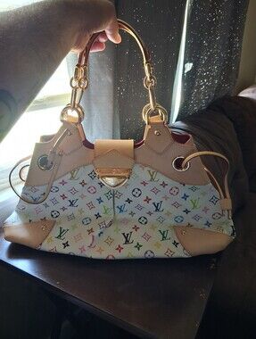 Louis Vuitton Multicolor Monogram Tote with White Canvas & Natural Leather Trim